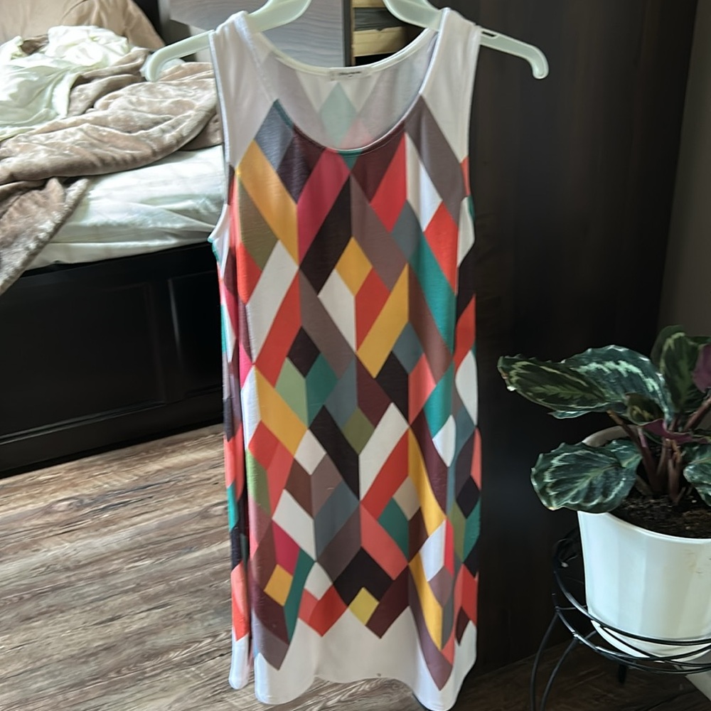 12 PM By Mon Ami Geometric Pattern Dress